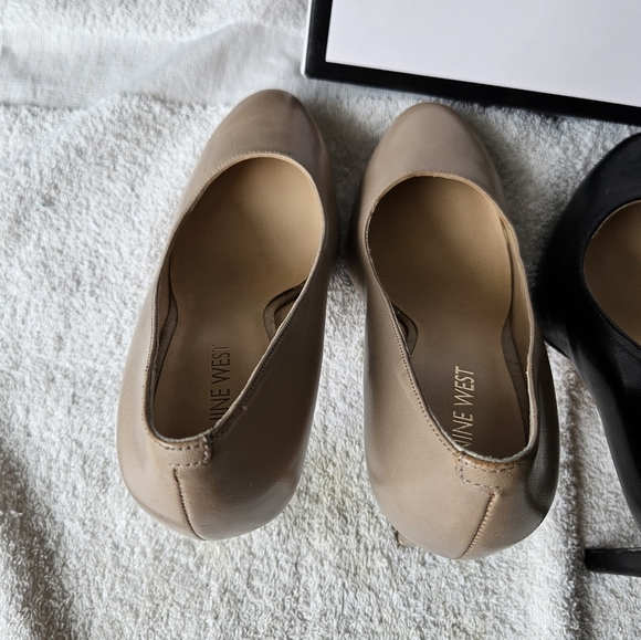 Nine West Two-Tone Pointed Toe Pumps in Black and Taupe size 6.5 - Picture 7 of 14